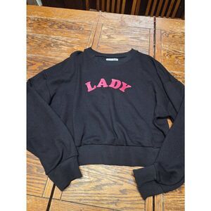Reformation black Lady graphic crop sweatshirt sz Small